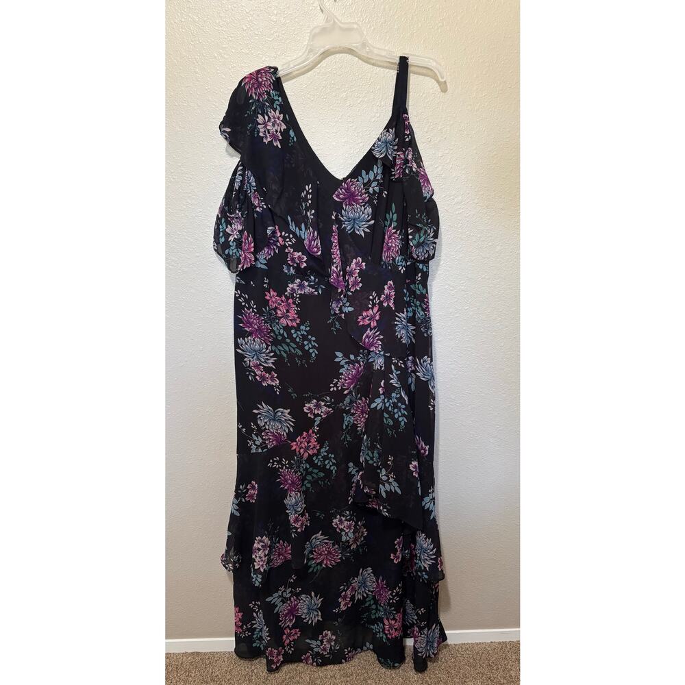 Women’s Lane Bryant Off Shoulder Floral Long Line Dress, size 18